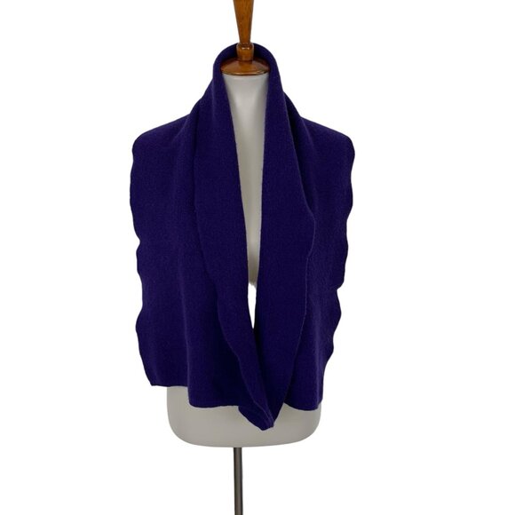 Cassidy Scarf Purple Wool Soft Cozy Winter Knit Retro Chic Classic - Picture 1 of 3